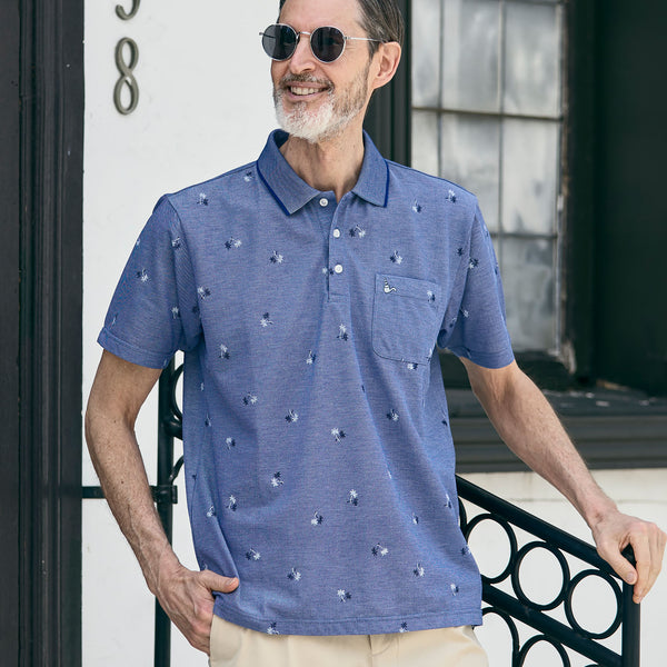 ウサギ柄ネイビー ポロシャツ JACK BUNNY ジャックバニー 半袖ポロシャツ ウサギ刺繍 ネイビー